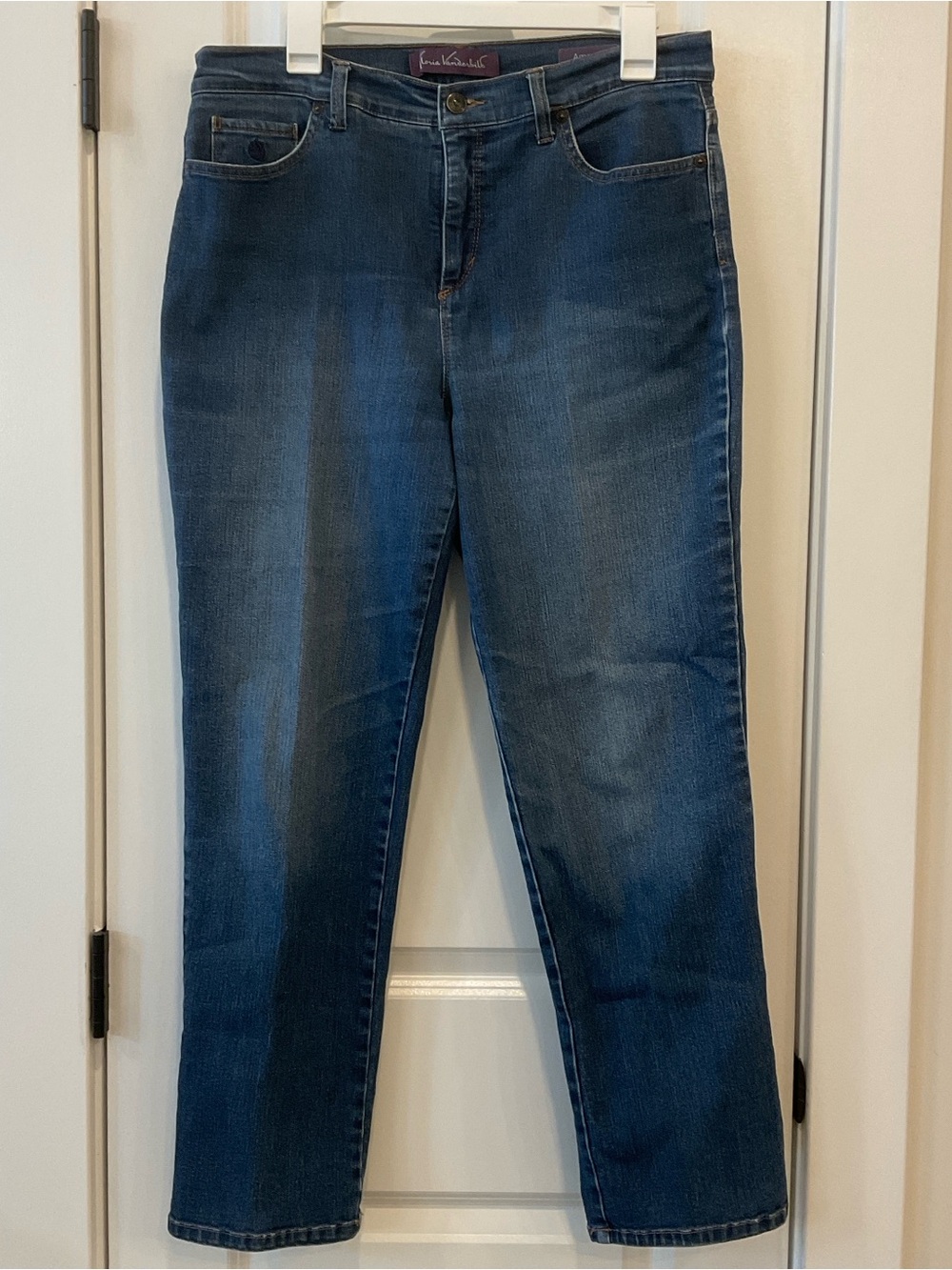 Gloria Vanderbilt Amanda Womens High Rise Tapered Leg Jean (12 Short)